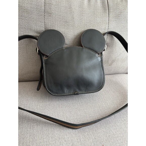 COACH x DISNEY  MICKEY MOUSE W/Ears crossbody Leather Bag BLACK limited edition - Picture 3 of 9